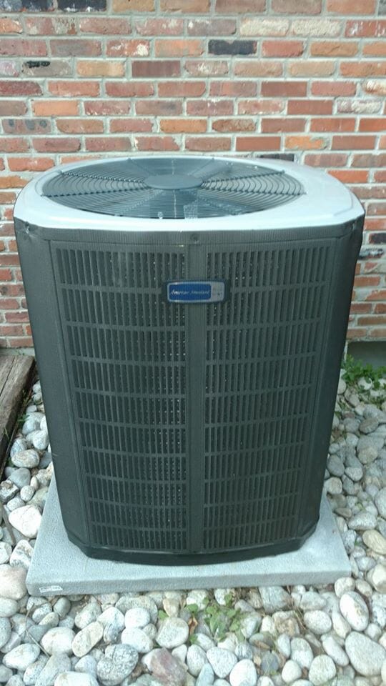 High efficiency 2-stage variable speed 17 SEER ac outside condenser unit installed in 2017