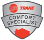 Trane Comfort Specialist logo for certified dealers installing their furnaces and air conditioners