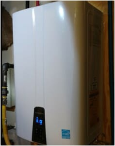 Water heater installed in Denver area home by Dalco Heating & Air Conditioning tankless