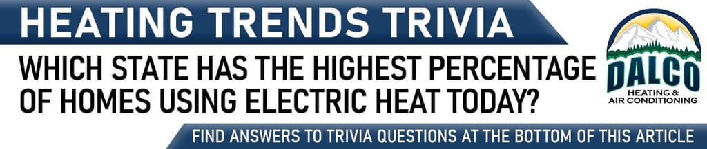 Heating Trivia ”Which state has the highest percentage of homes using electric heat today?”