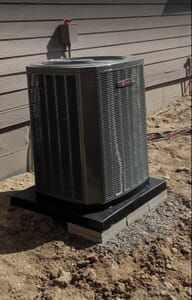 Trane air conditioner rated to be energy efficient outside Denver home