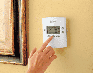 Thermostat in Denver, CO home where you can set your furnace fan setting